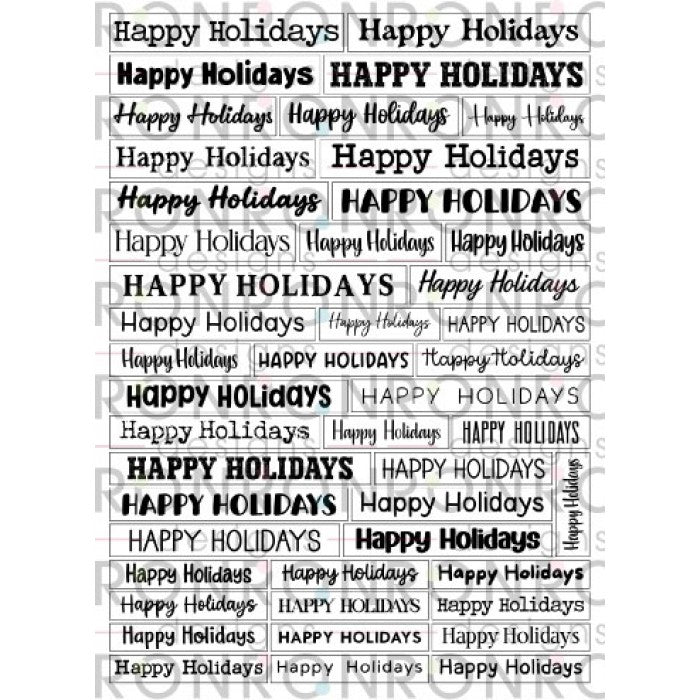 Happy Holidays - White Stickers