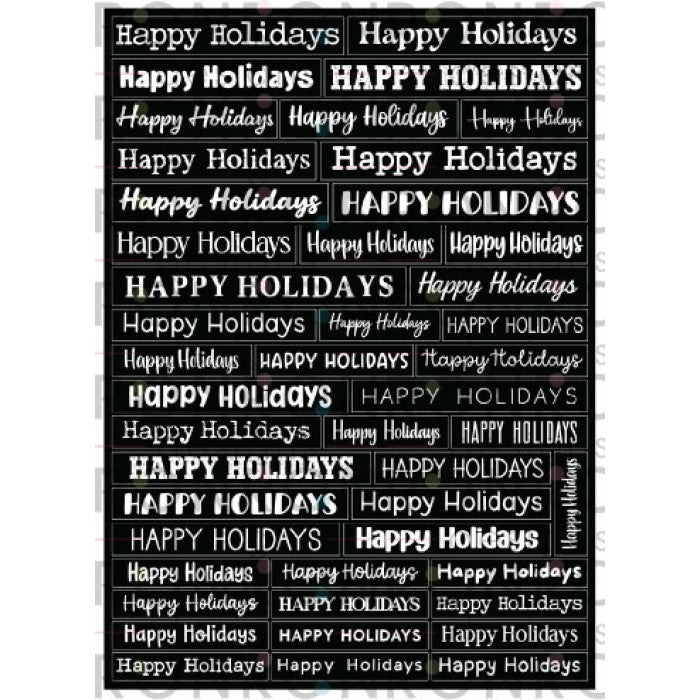 Happy Holidays - Black Stickers