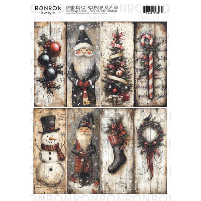 Red and Black Christmas - Rice Paper