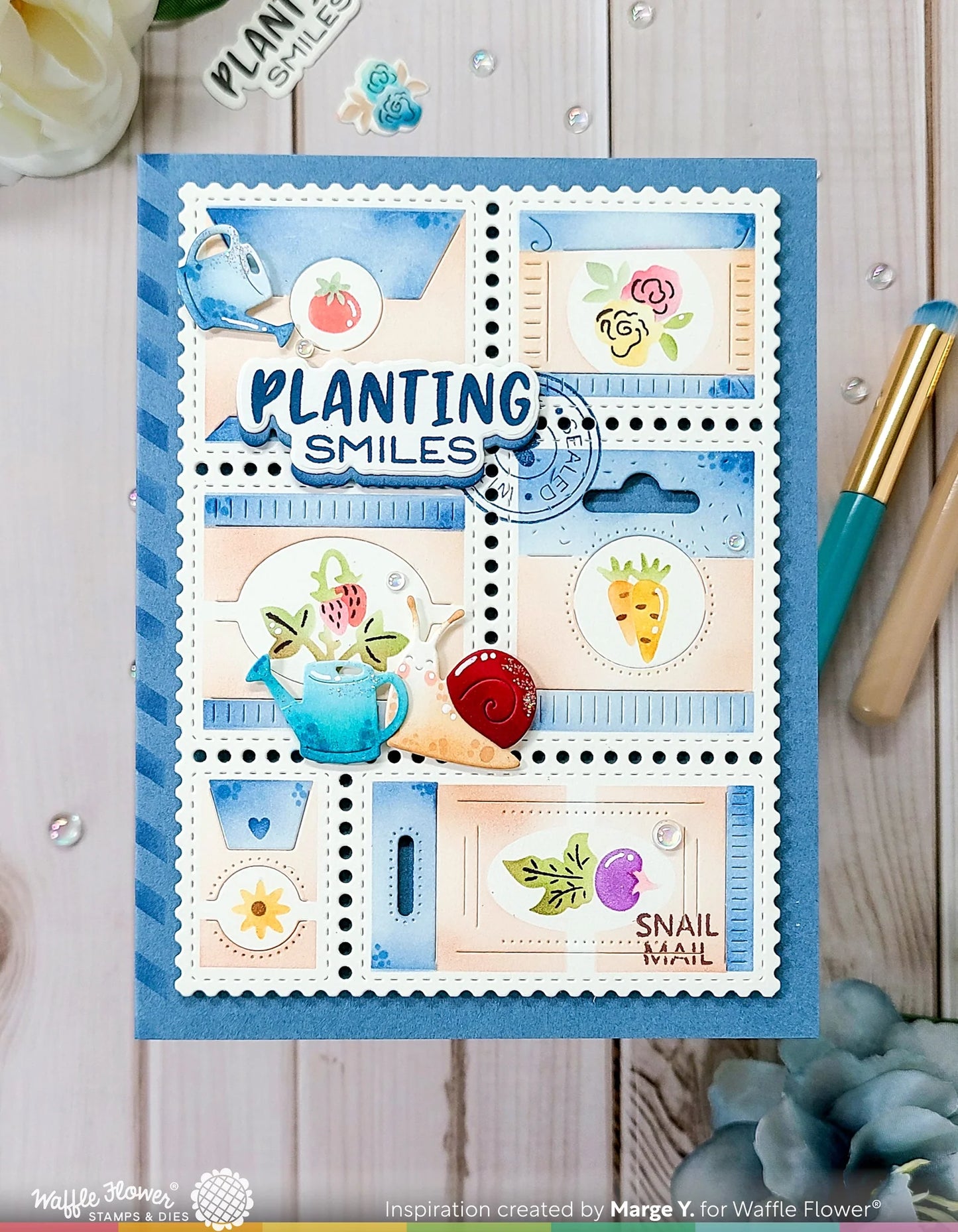 Postage Collage Seeds - Stencil