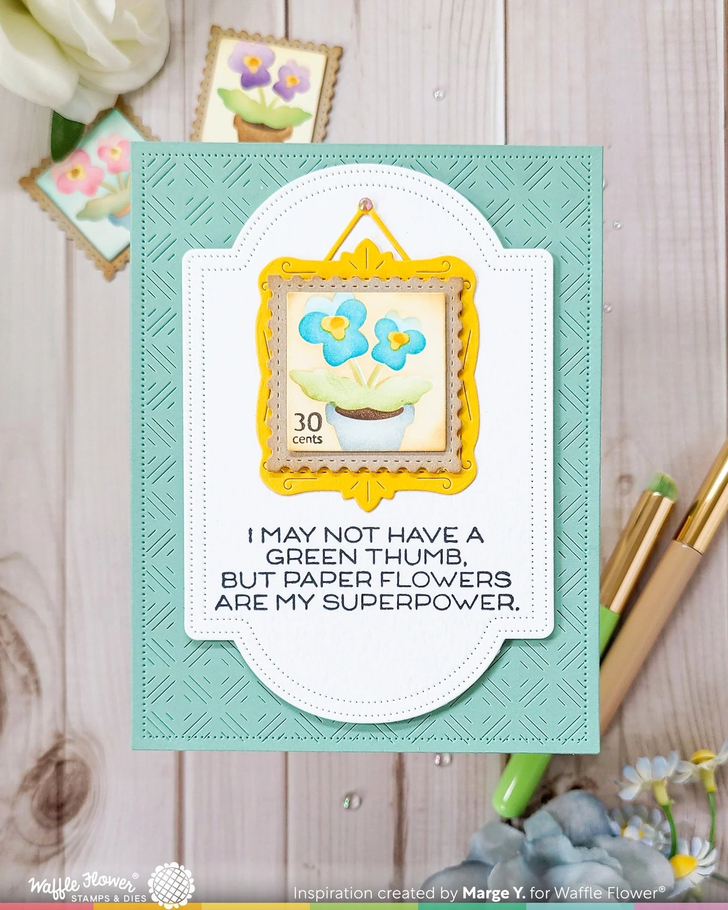 Square Postage Pansy - Stencil