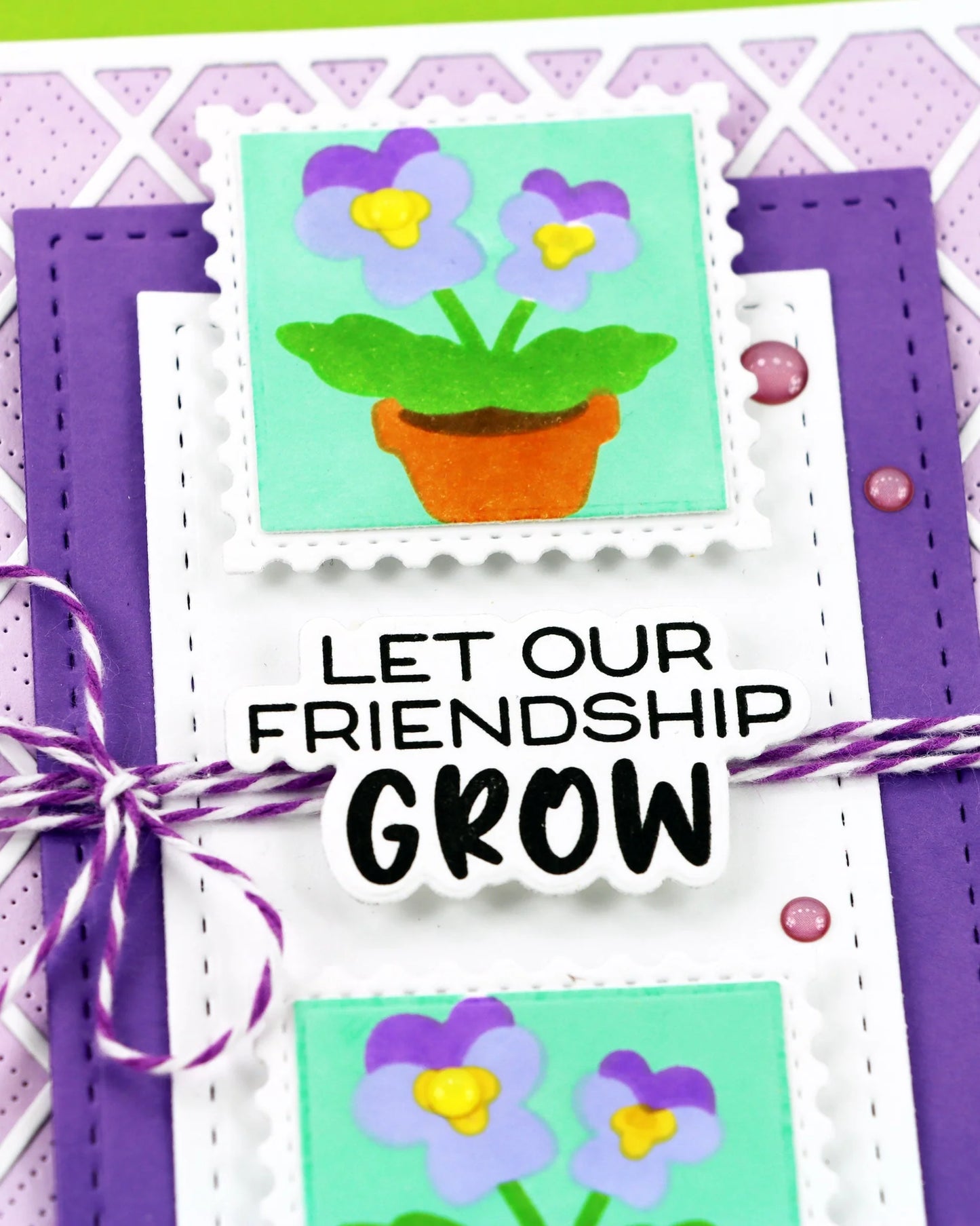 Square Postage Pansy - Stencil