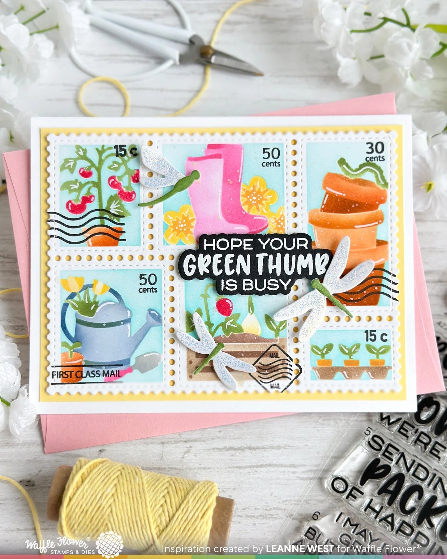 Postage Collage Gardening - Stencil