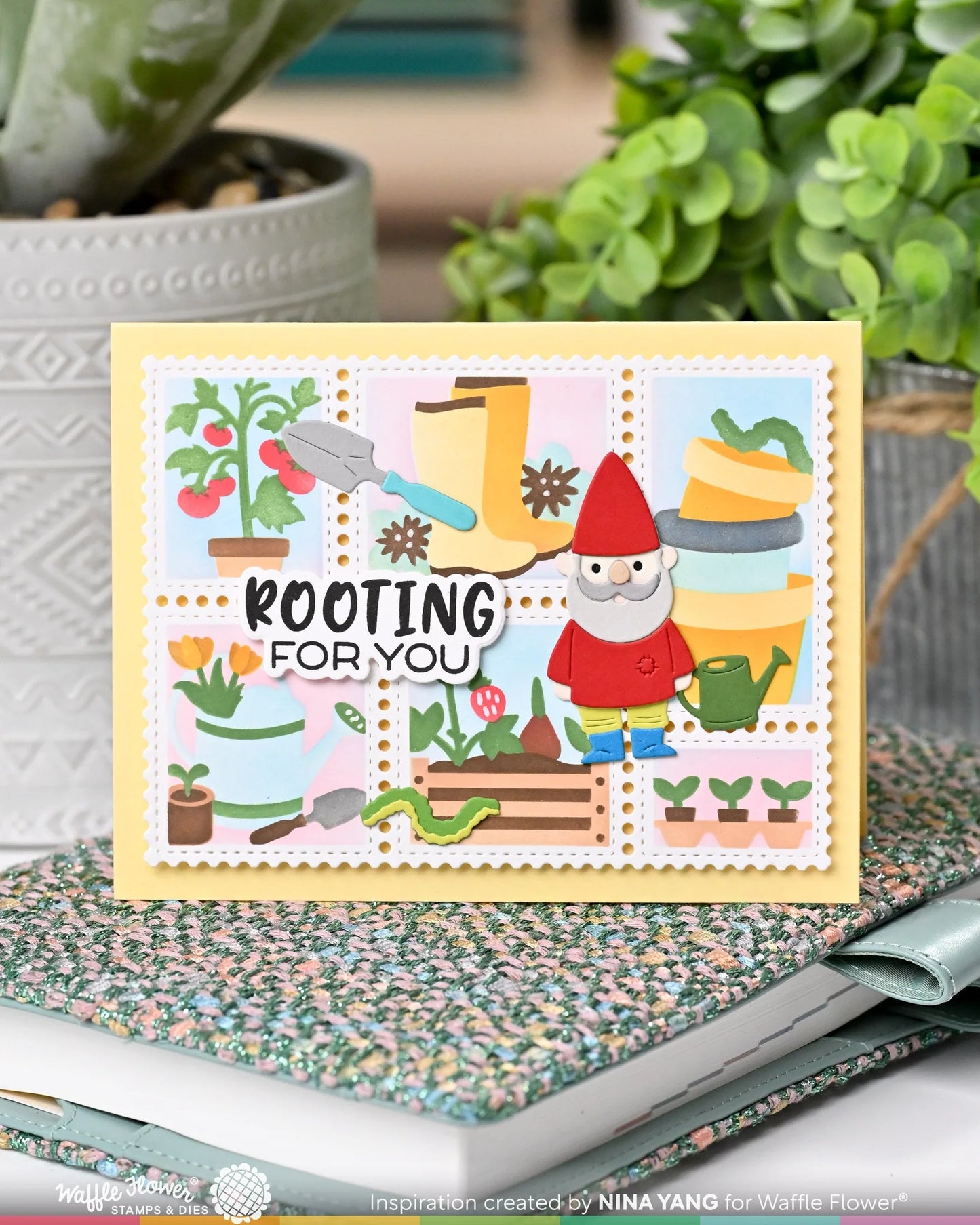 Postage Collage Gardening - Stencil