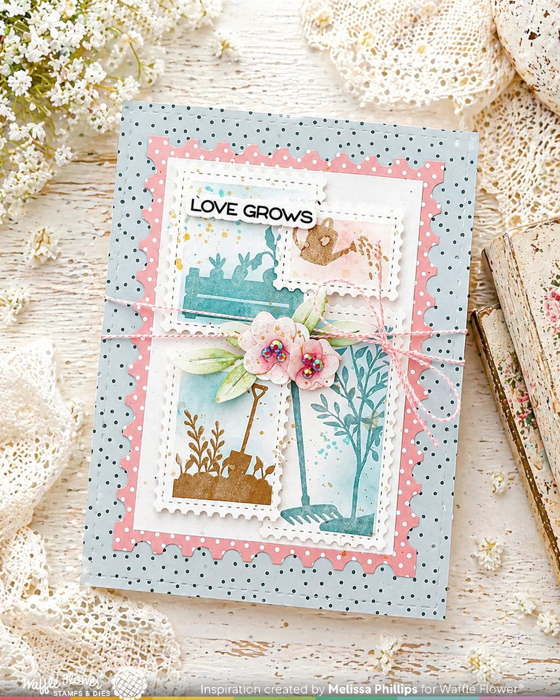 Postage Collage Garden Silhouettes - Stamp