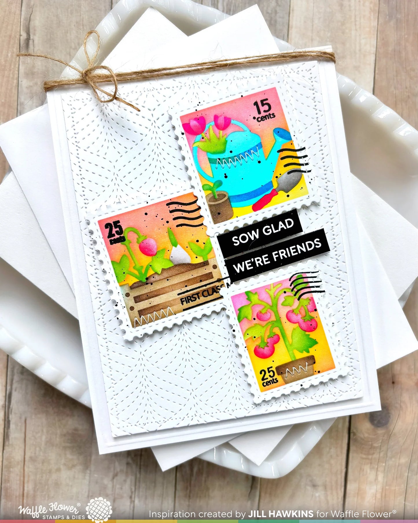 Postage Collage Gardening - Stencil