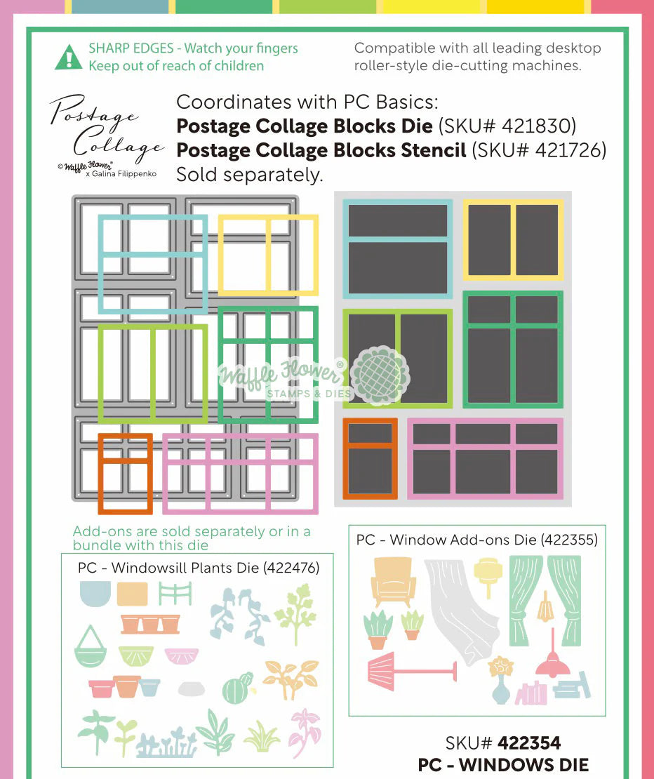 Postage Collage Windows - Die