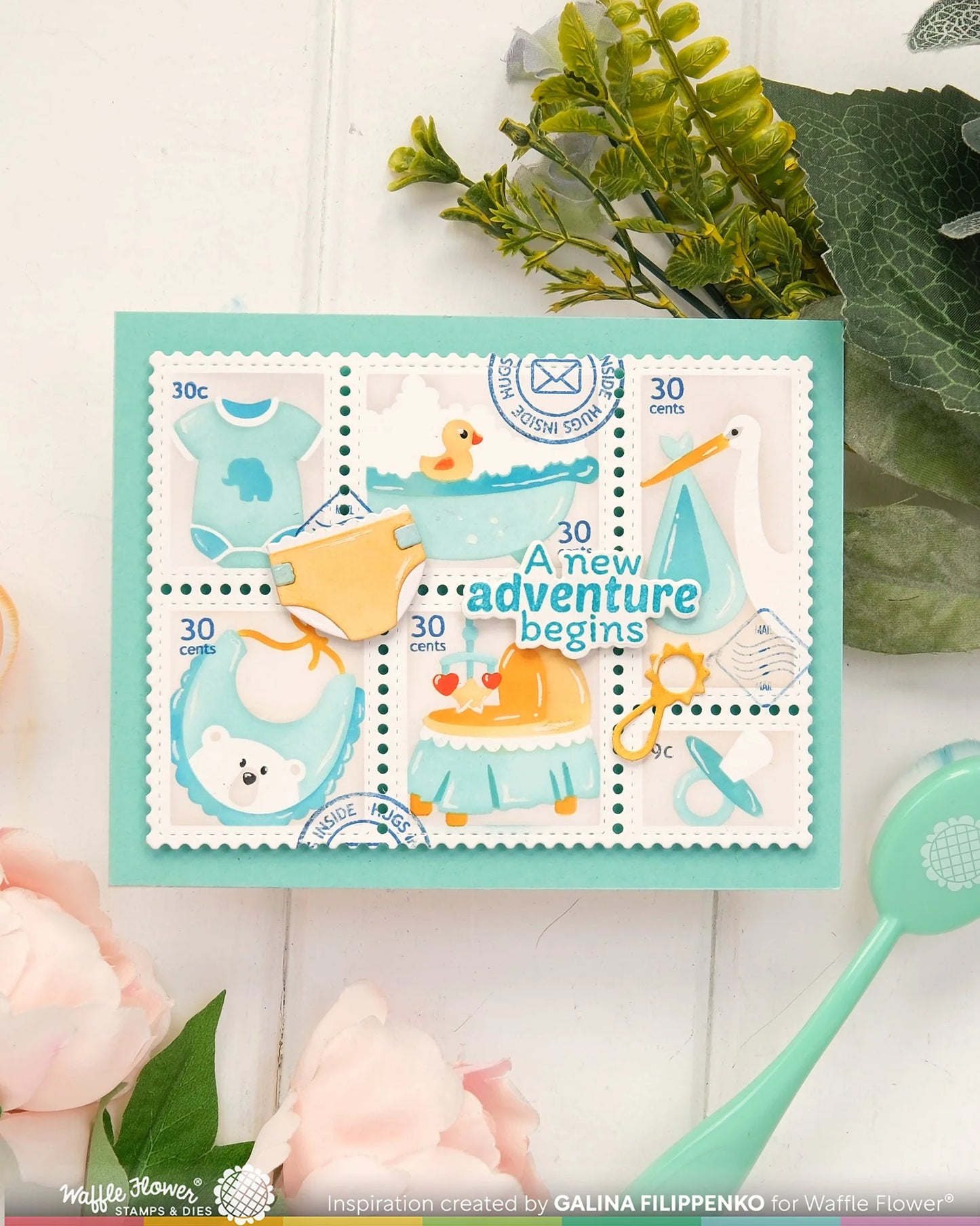 Postage Collage Baby - Stencils