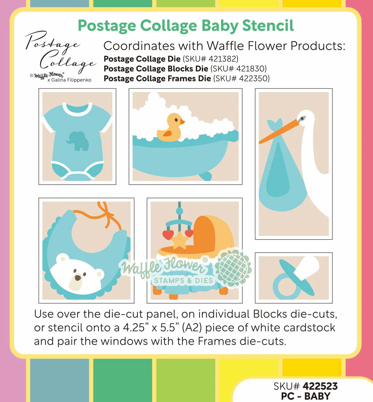 Postage Collage Baby - Stencils