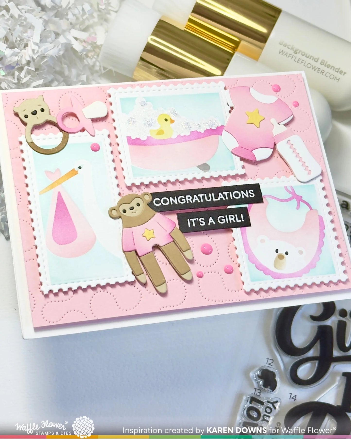 Postage Collage Baby - Stencils