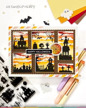 Postage Collage Haunted House Silhouette - Stamp