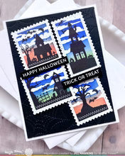 Postage Collage Haunted House Silhouette - Stamp