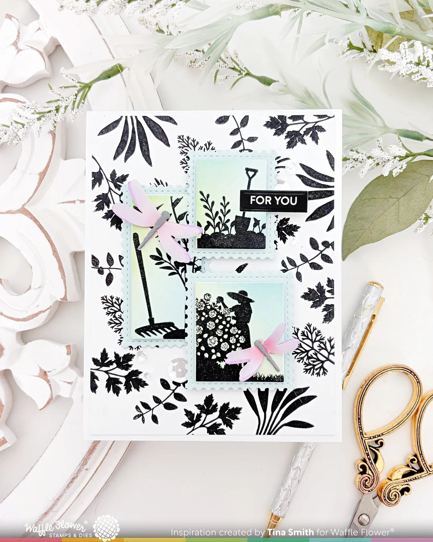 Postage Collage Herb Silhouettes - Stamp