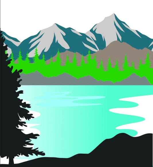 Alpine Lake Scene Layering - Dies*