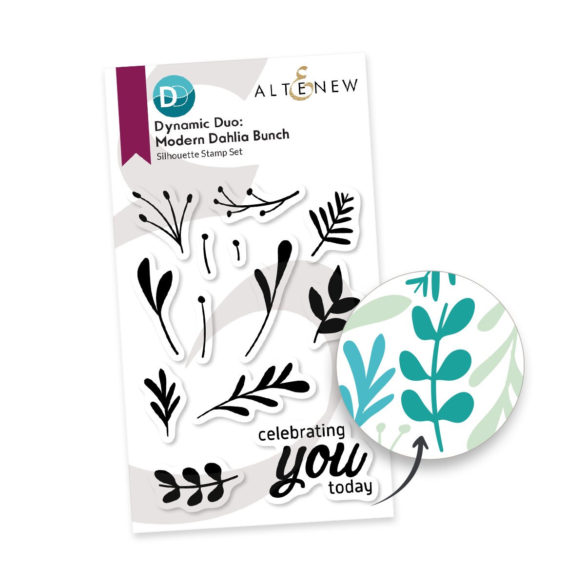 Dynamic Duo - Modern Dahlia Bunch - Stamps and Stencil