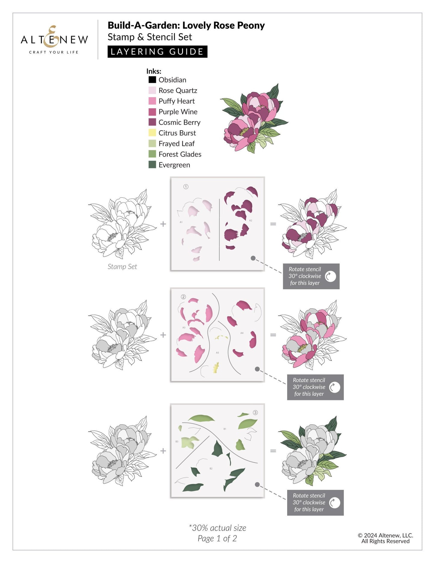 Build-A-Garden - Lovely Rose Peony Set - Stamps