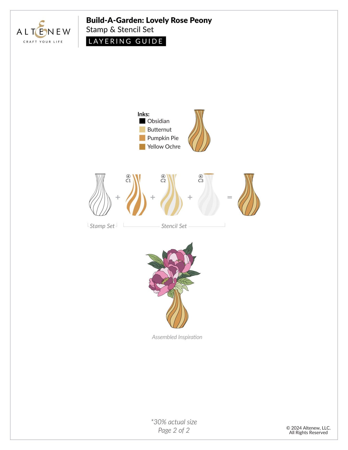 Build-A-Garden - Lovely Rose Peony Set - Stamps