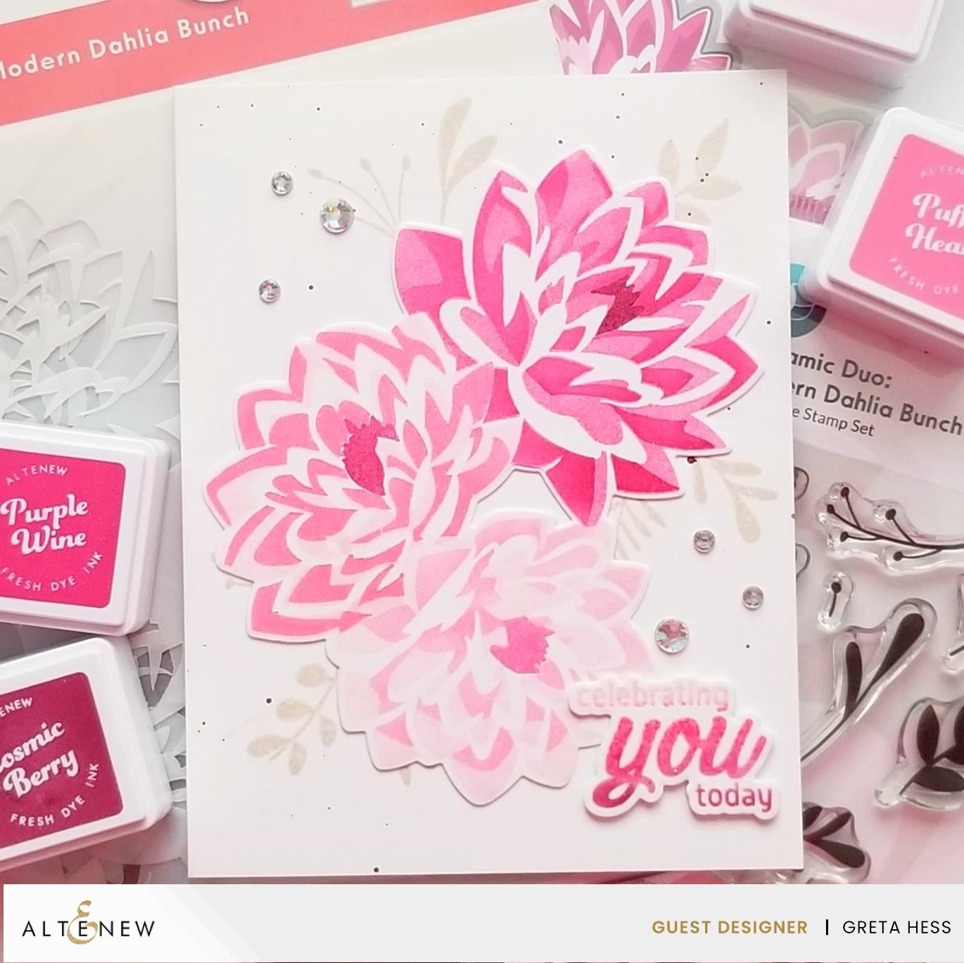 Dynamic Duo - Modern Dahlia Bunch - Stamps and Stencil