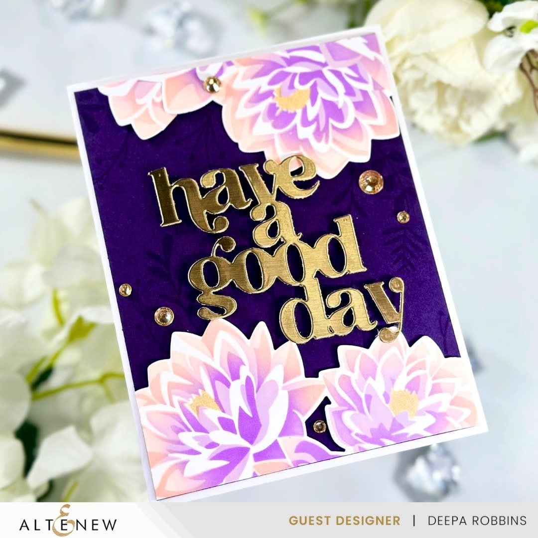 Dynamic Duo - Modern Dahlia Bunch - Stamps and Stencil