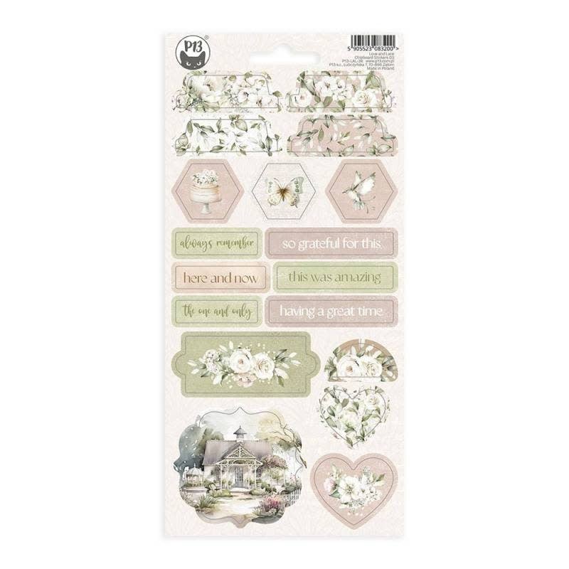 Love and Lace - Chipboard Sticker Sheet  03*