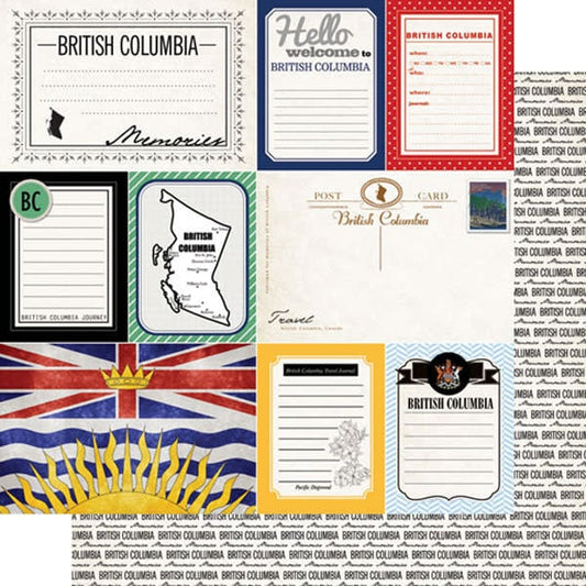 British Columbia Vintage Journal - 12x12 Pattern Paper