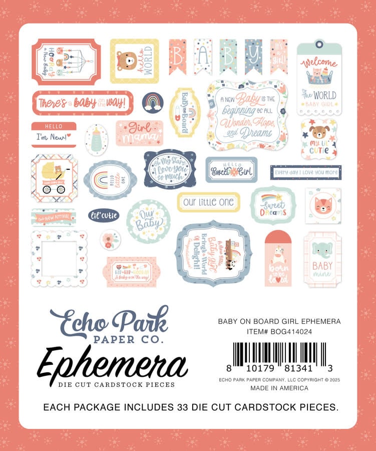 Baby On Board - Girl Ephemera