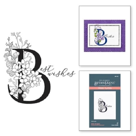 Everyday Occasion Floral Alphabet Collection - Floral B and Sentiment - Press Plates