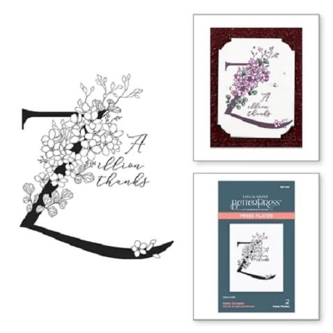 Everyday Occasion Floral Alphabet Collection - Floral Z and Sentiment - Press Plates