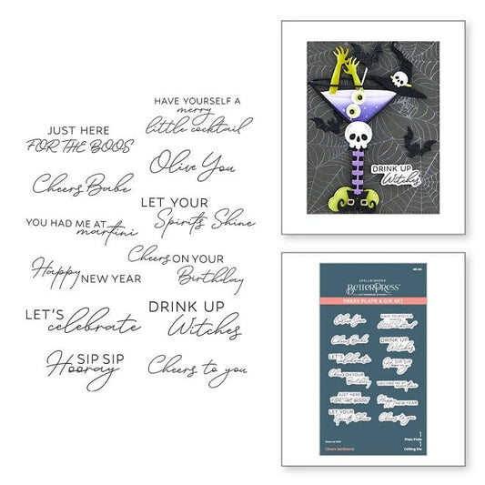 Happy Hour Collection - Cheers Sentiments - Press Plate and Die