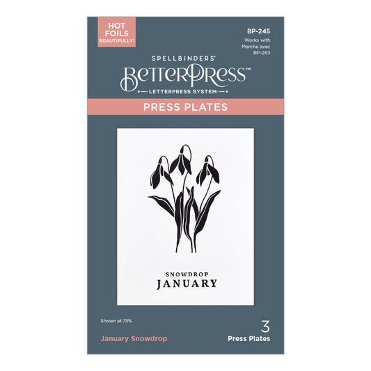 Florals Through the Year - January - Snowdrop - Press Plates