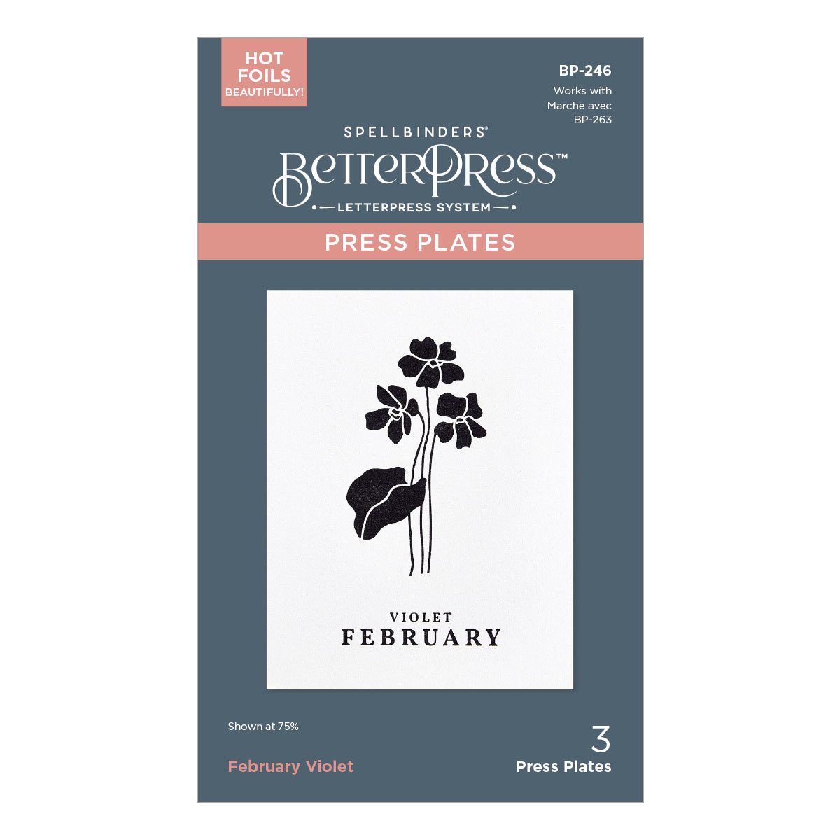 Florals Through the Year - February - Violet - Press Plates