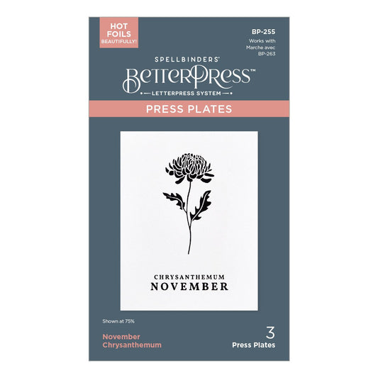 Florals Through the Year - November - Chrysanthemum - Press Plates