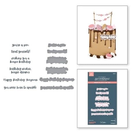Bougie Birthday Sentiments - Collection by Nina Boettcher -  Press Plate and  Die