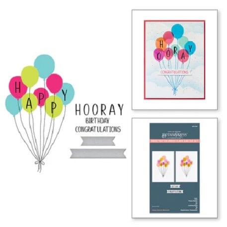Cheers to You Collection - Happy Hooray Balloons - Registration,  Press Plates and Dies