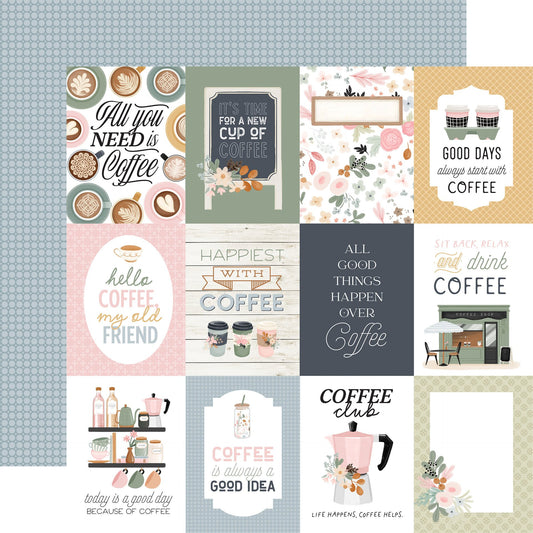 Coffee Shop - 3x4 Journaling Cards- 12x12 Pattern Paper