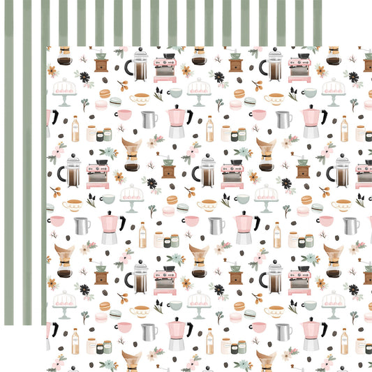 Coffee Shop - Let's Make Coffee - 12x12 Pattern Paper