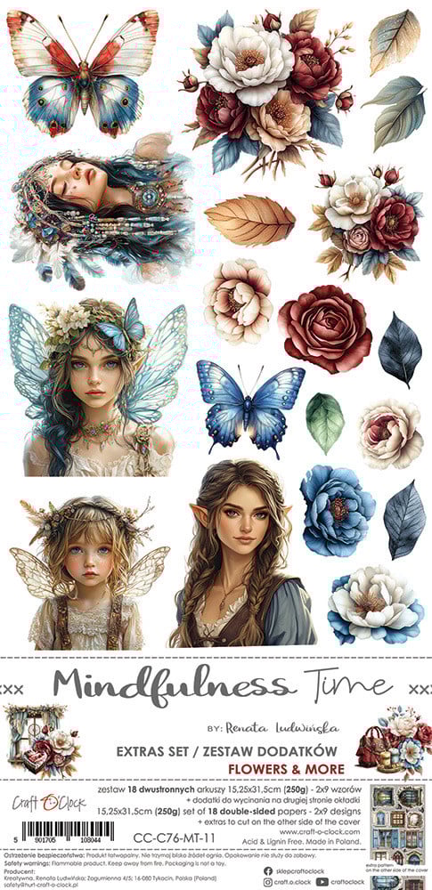 Mindfulness Time - Flowers & More ( 18 double sided paper 2x9)