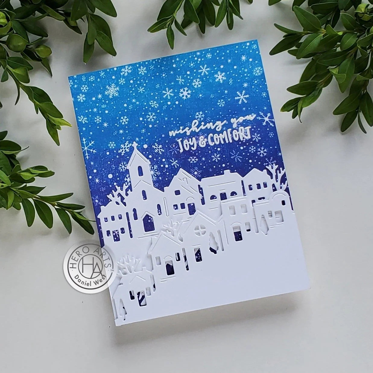 Snowflakes Swirl Bold Print - Rubber Stamp