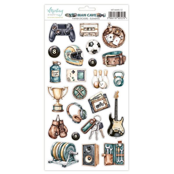 Man Cave - Element Cardstock Stickers