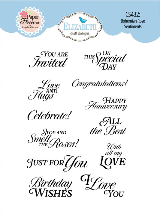Bohemian Rose Sentiments - Stamps