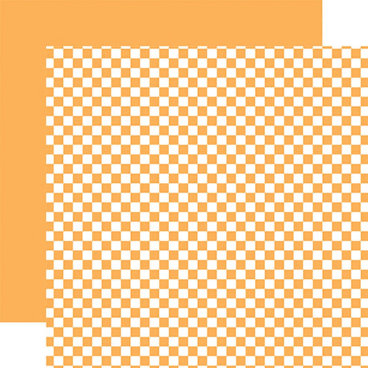 Checkerboard - Carrot 12x12 Patterned Paper