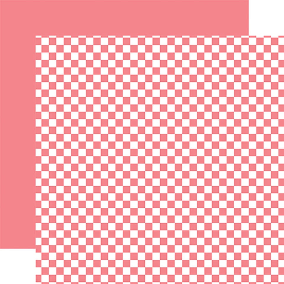Checkerboard - Watermelon 12x12 Patterned Paper
