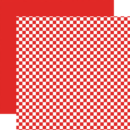 Checkerboard - Cherry Red 12x12 Patterned Paper