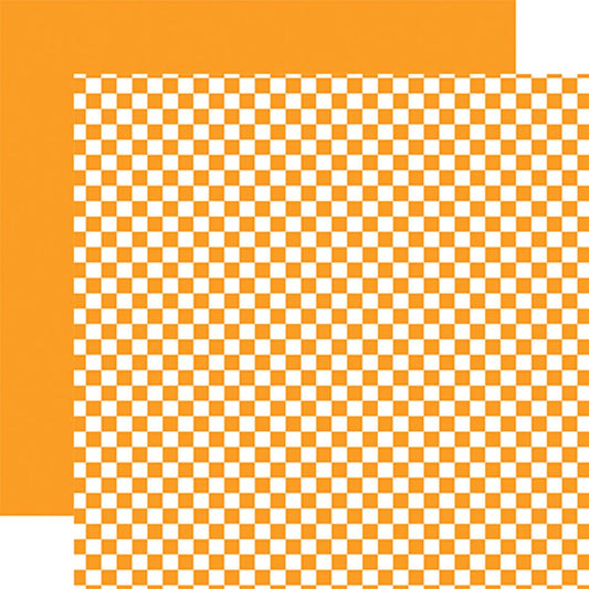 Checkerboard - Tangerine 12x12 Patterned Paper