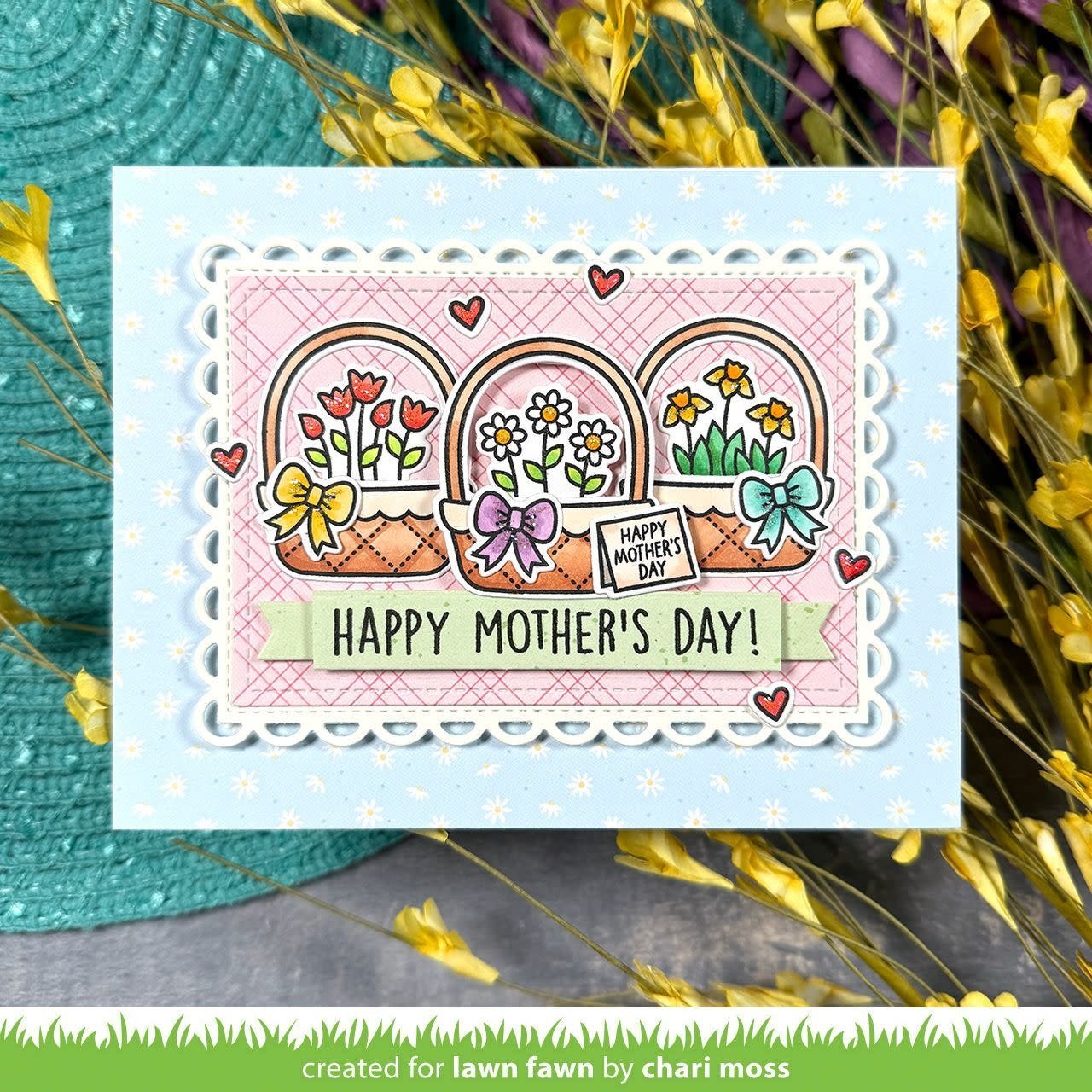 Spring Basket - Stamp & Coloring Stencils
