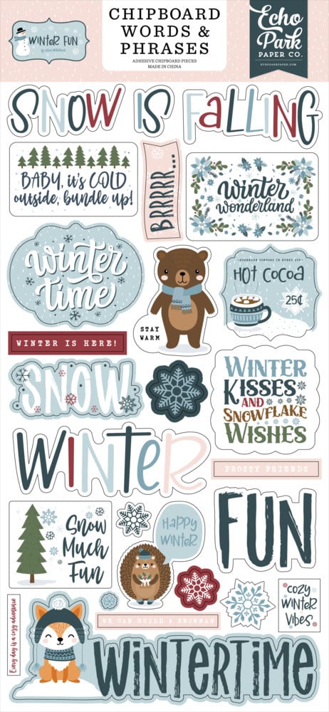 Winter Fun - Chipboard Words & Pharses