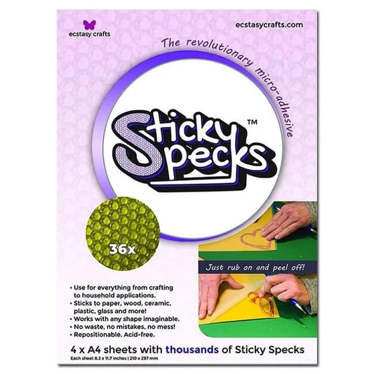 Ecstasy Crafts Sticky Specks - Micro Adhesive 4 A4 Sheets