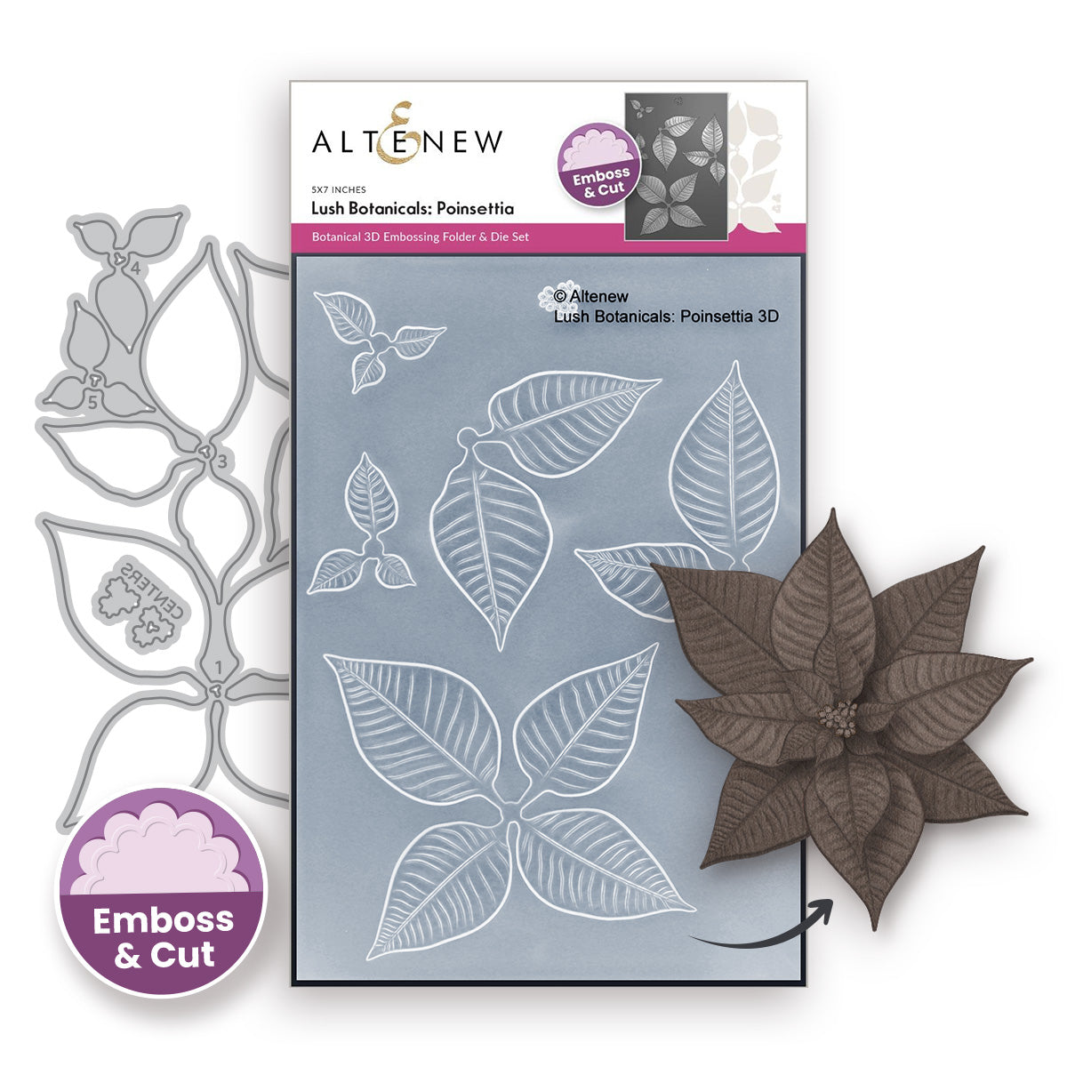 Lush Botanicals - Poinsettia 3D Embossing Folder & Die