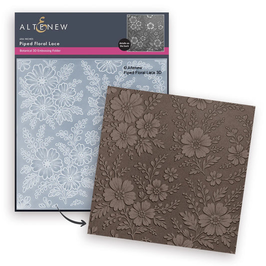 Pipped Floral Lace - 3D Embossing Folder