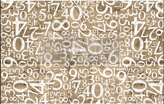 Decoupage Decor Tissue Paper - Engraved Numbers - 1 sheet, 19"x30"